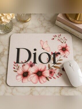 Pink Floral & Butterfly MousePad